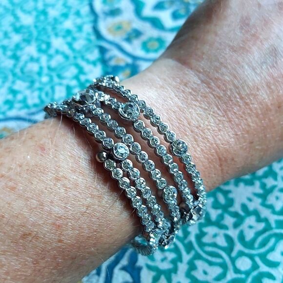 Five Strand Crystal Statement Bracelet - Picture 3 of 3